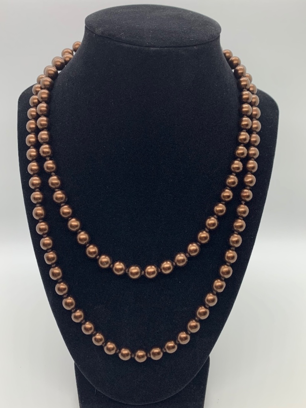 Simulated Brown Pearl Necklace 19.5"